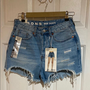 Song Women's Blue Denim Mom Shorts
